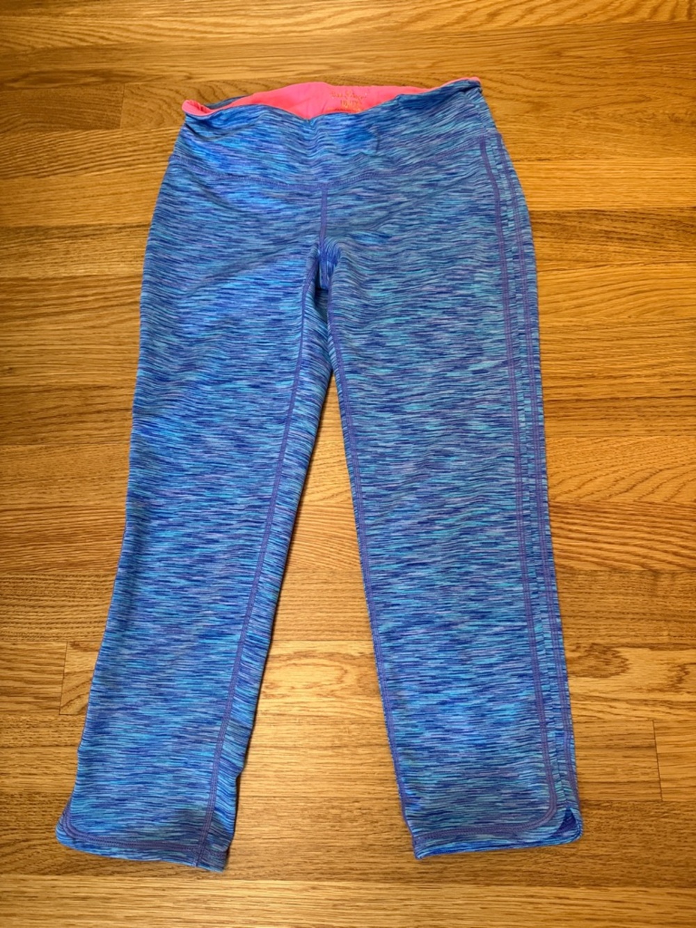 Lilly Pulitzer LUXLETIC Blue Heather Leggings with Pink Waistband
